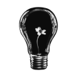 A lightbulb with a flower inside. Used as the Work icon.